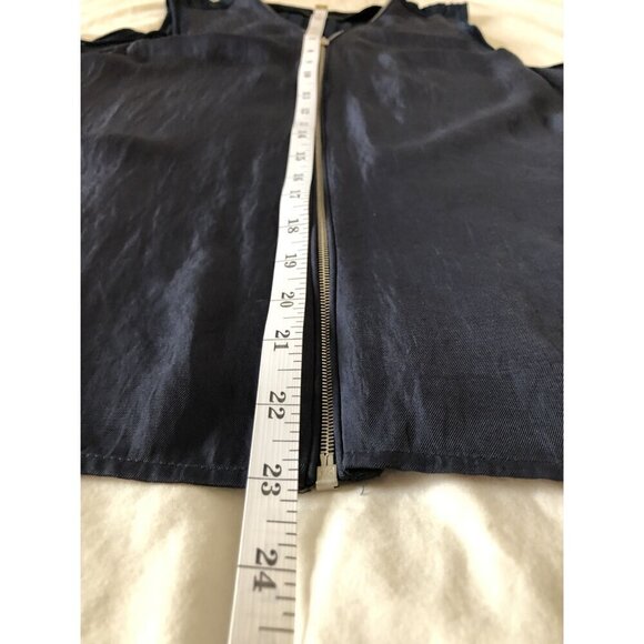 Rag & Bone Navy Valerie Zip Sleeveless Blouse Women's S Sheer Zip Collar V-Neck - Picture 8 of 8